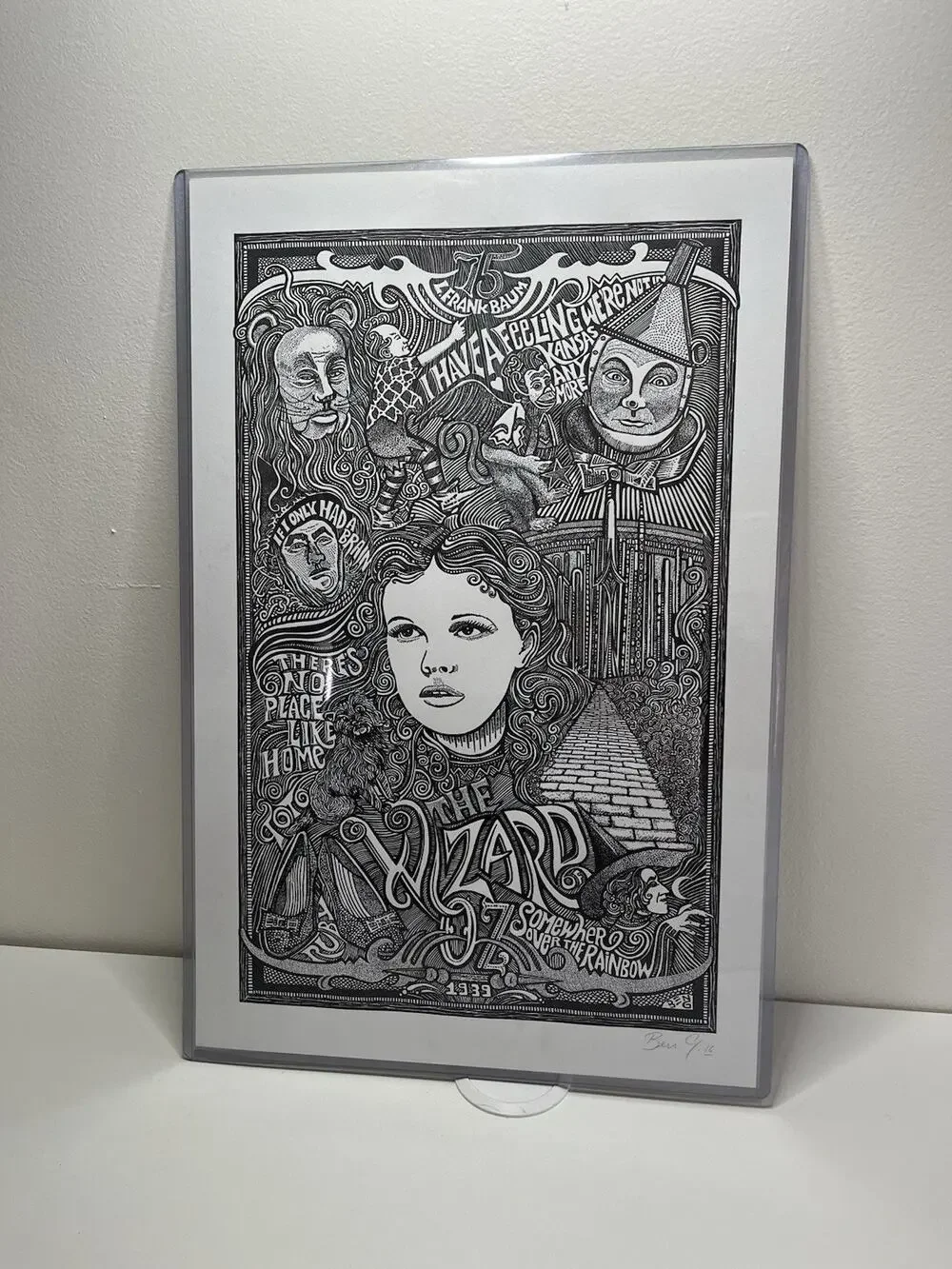 THE WIZARD OF OZ MOVIE Hand Signed Ben G Letterpress Poster Posterography EUC!
